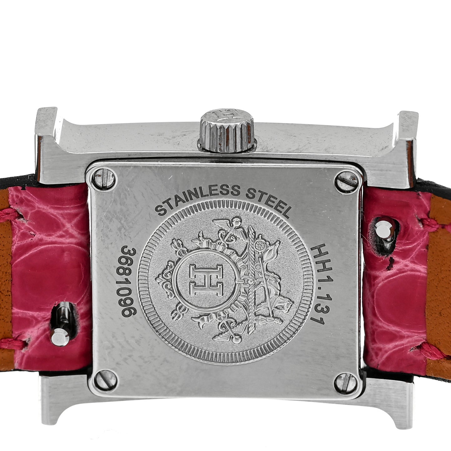 Stainless Steel Alligator Diamond Bezel Mother of Pearl 17.2mm Heure H Hour Quartz Watch Framboise