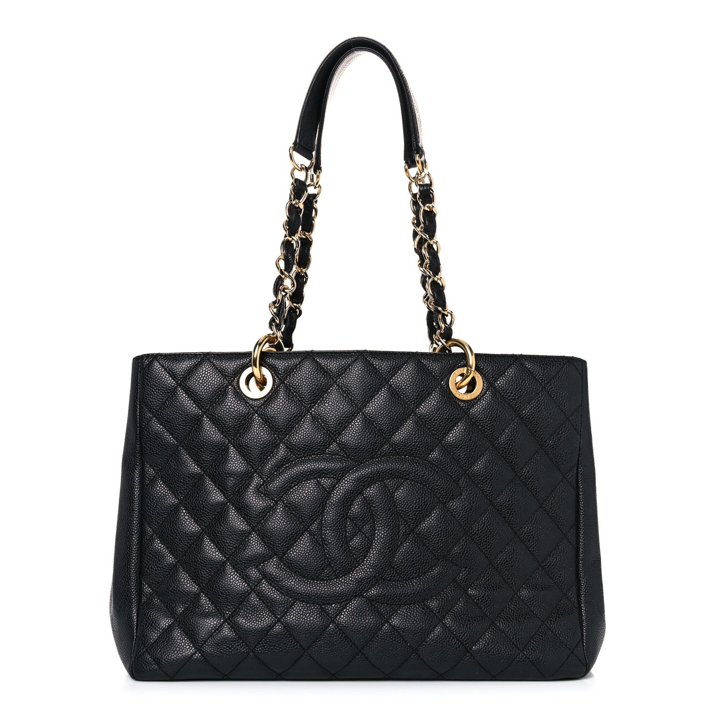 Caviar Quilted Grand Shopping Tote GST Black