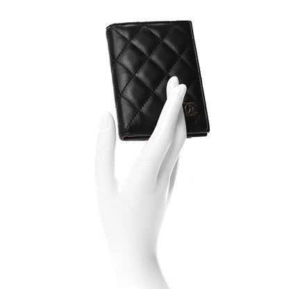 Chanel Lambskin Quilted Card Holder Wallet Black 2 of 7