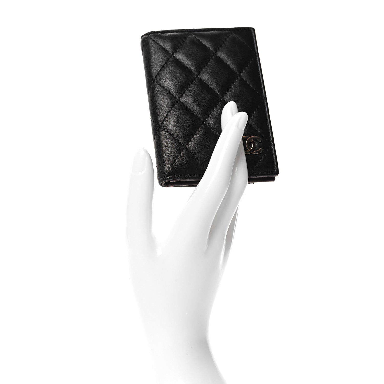 Chanel Lambskin Quilted Card Holder Wallet Black 2 of 7