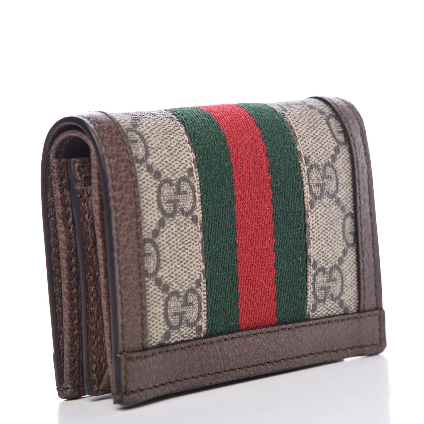 GG Supreme Monogram Web Ophidia Card Case Beige New Acero