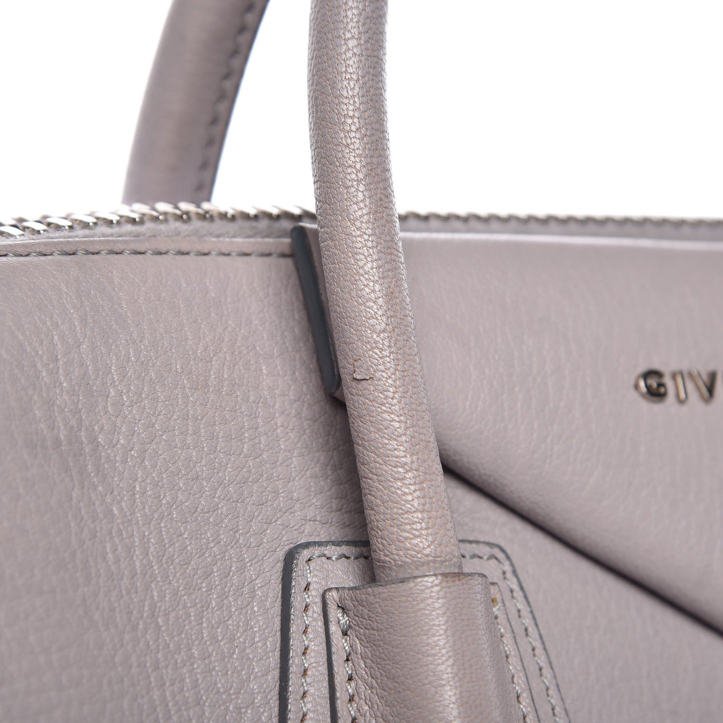 Sugar Goatskin Medium Antigona Pearl Grey
