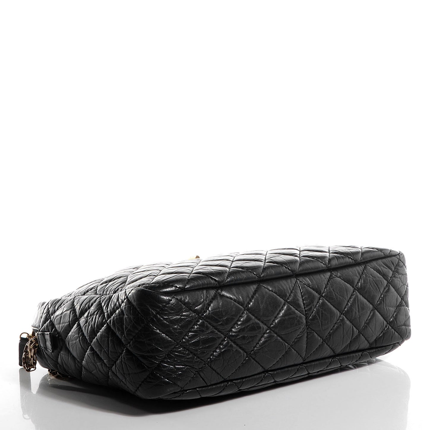 Aged Calfskin Quilted Large Reissue Camera Case Black