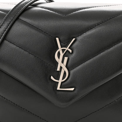 Saint Laurent Calfskin Y Quilted Monogram Toy Loulou Crossbody Bag Black 9 of 12