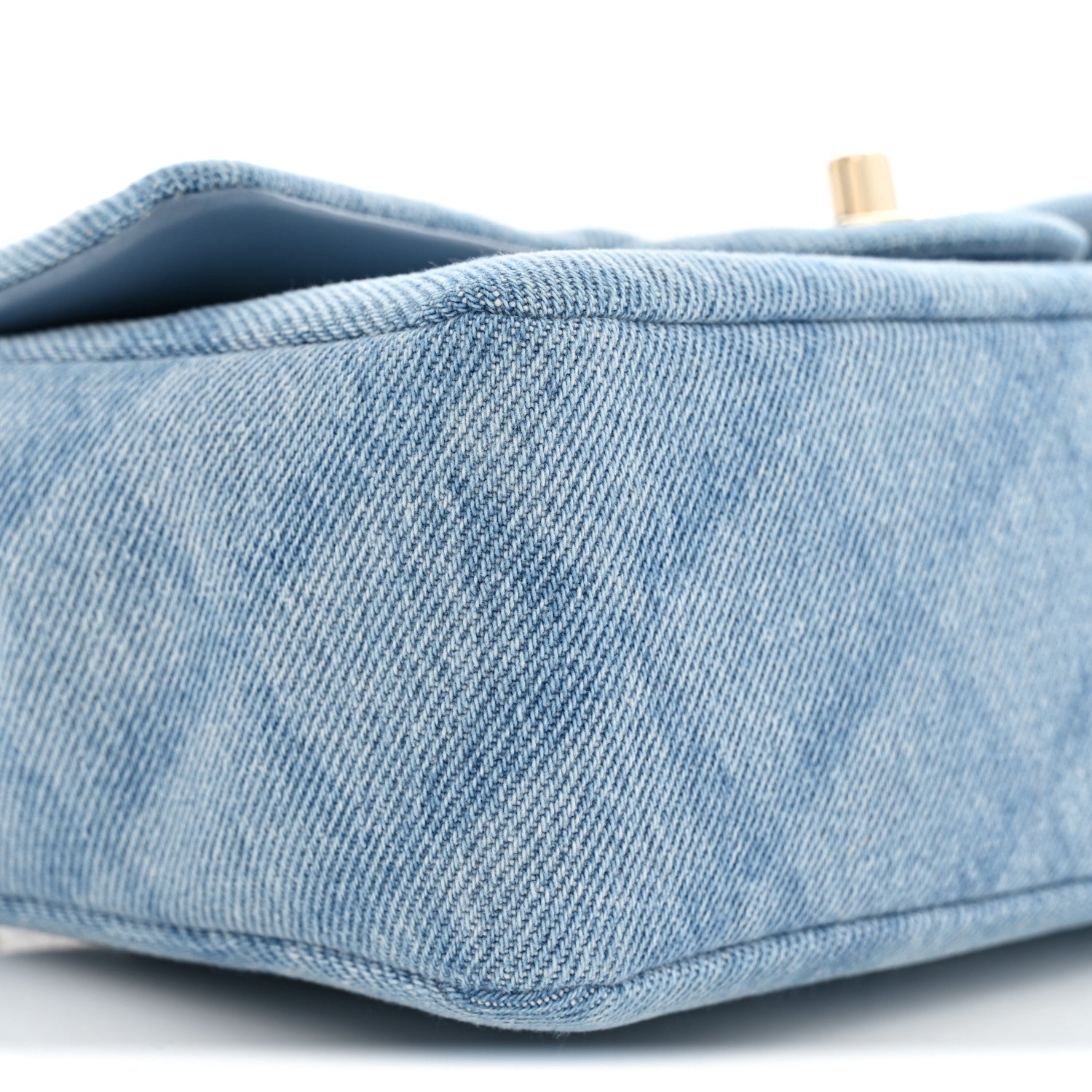 Chanel Printed Denim Quilted Mini Rectangular Flap Light Blue 9 of 11