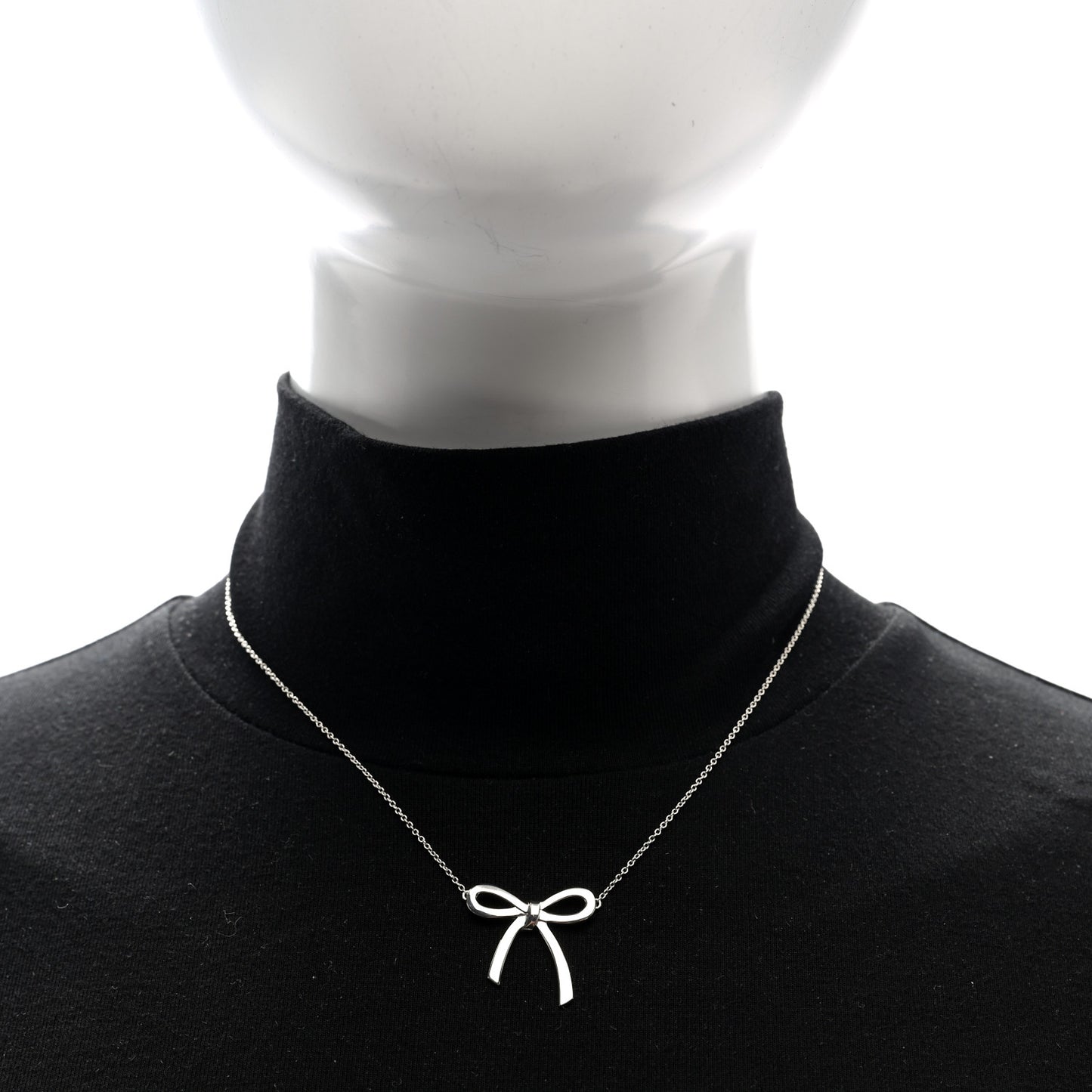 Sterling Silver Small Bow Pendant Necklace