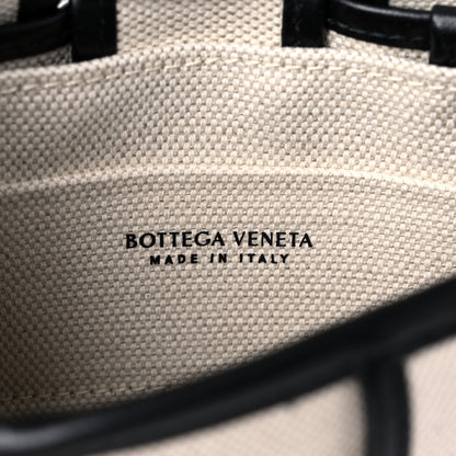 Bottega Veneta Canvas Intrecciato Mini Cassette Crossbody Bag Natural Black 6 of 8