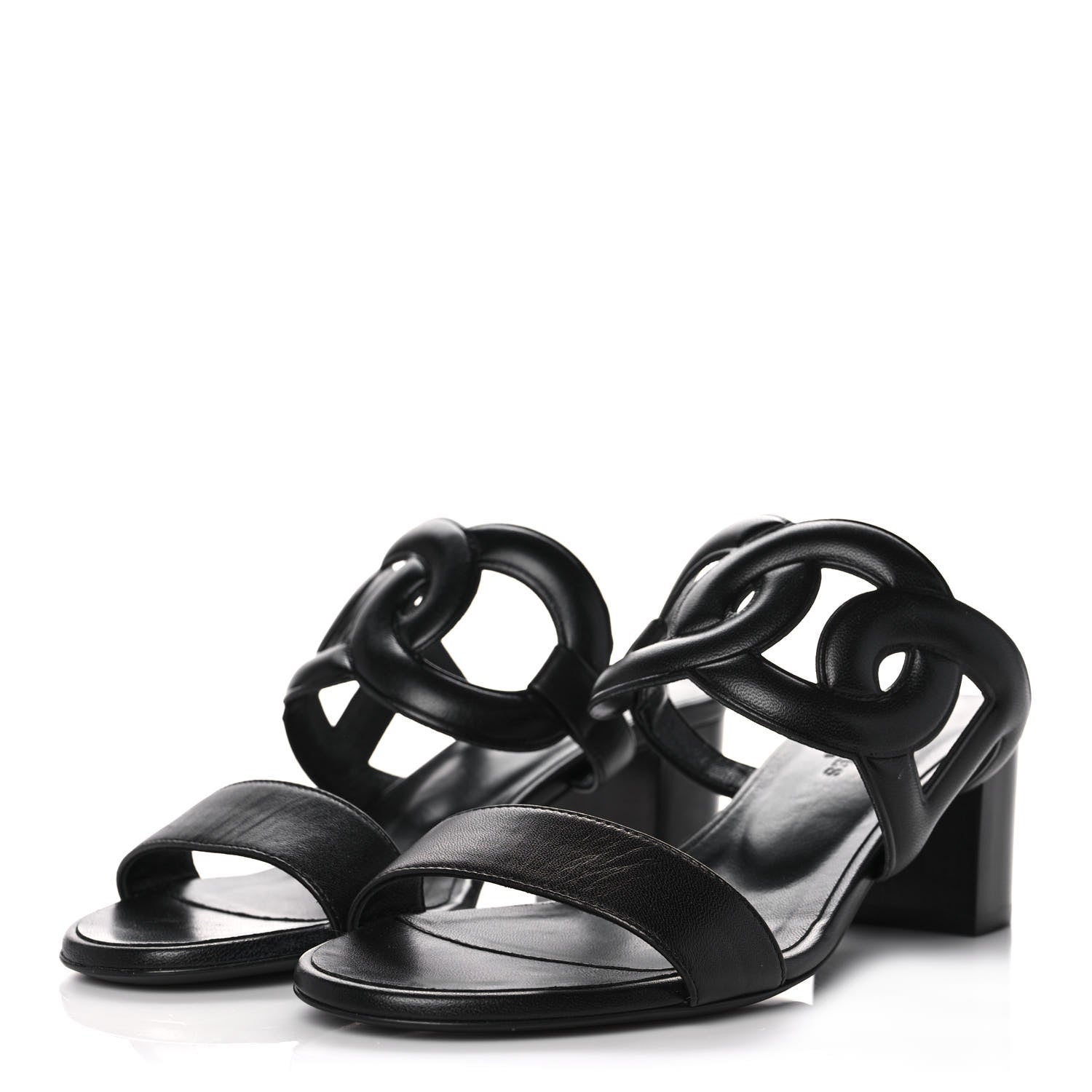 Hermes Nappa Bikini Sandals 36 Black 3 of 8