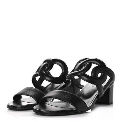 Hermes Nappa Bikini Sandals 36 Black 3 of 8