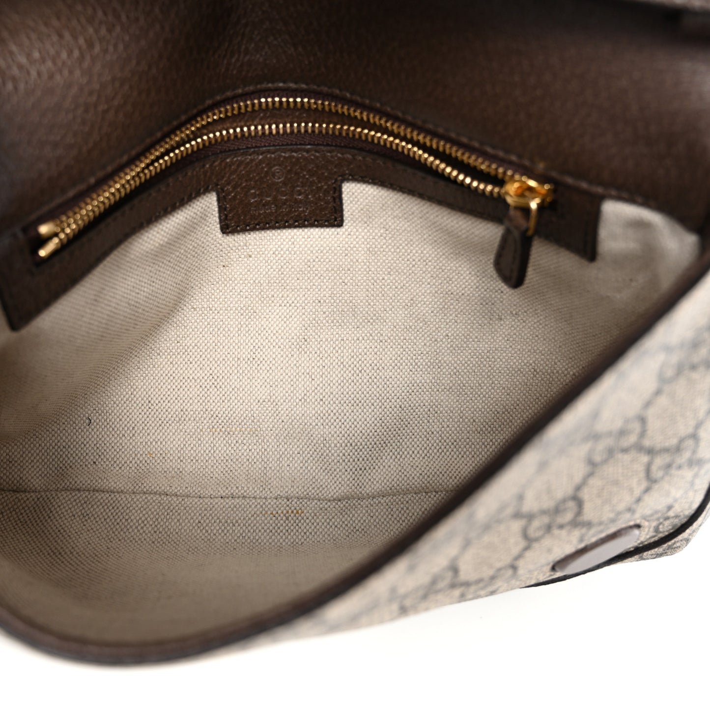 GG Supreme Monogram Textured Dollar Calfskin Blondie Chain Shoulder Flap Bag Beige Ebony New Acero