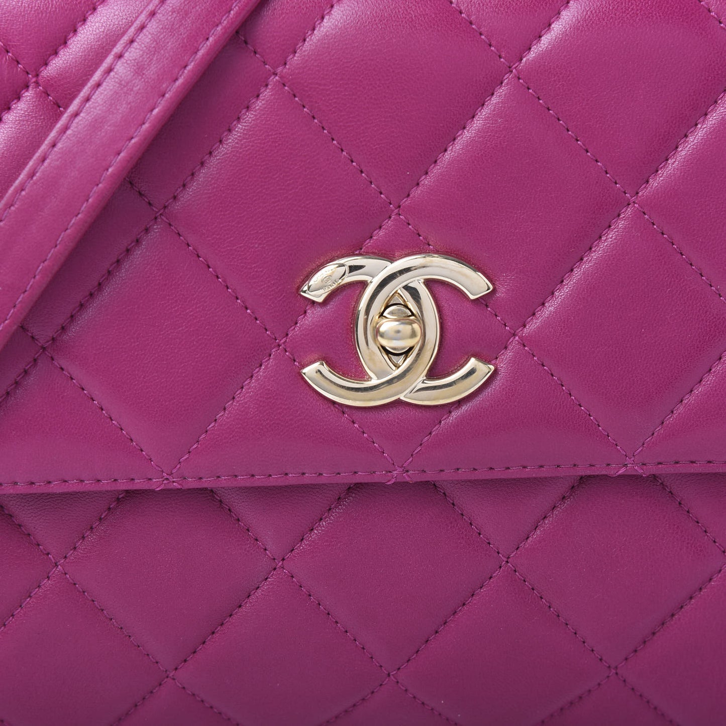 Lambskin Quilted Medium Trendy CC Flap Dark Pink
