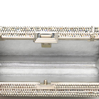 Judith Leiber Swarovski Crystal Minaudiere Clutch Silver 4 of 7