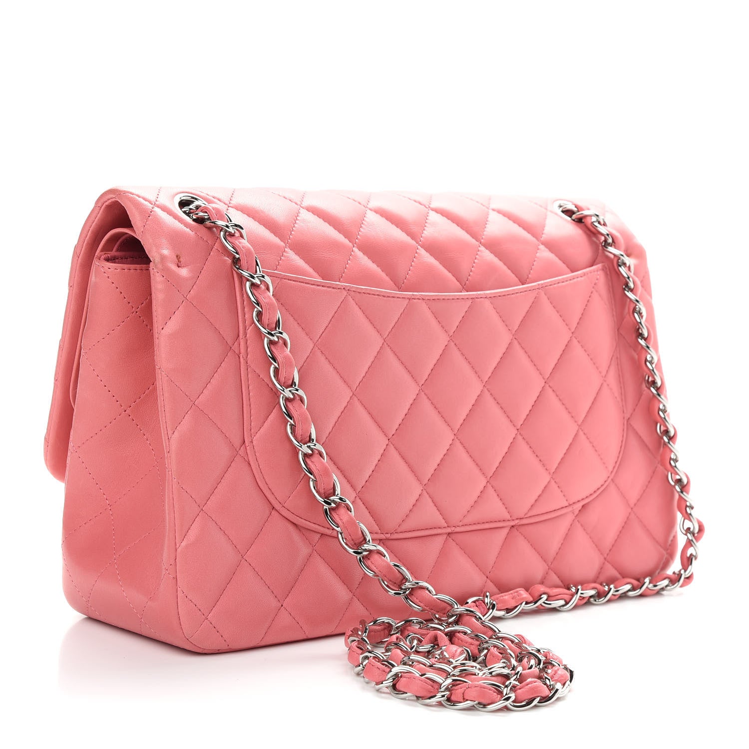 Chanel Lambskin Quilted Jumbo Double Flap Pink 3 of 10