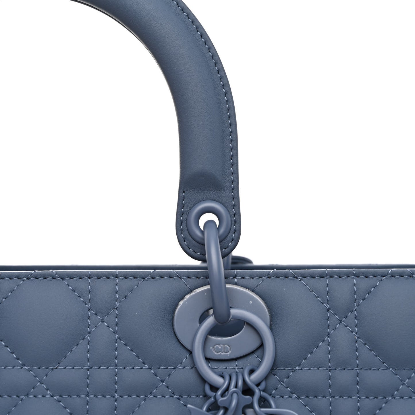 Ultra Matte Calfskin Cannage Large Lady Dior Blue