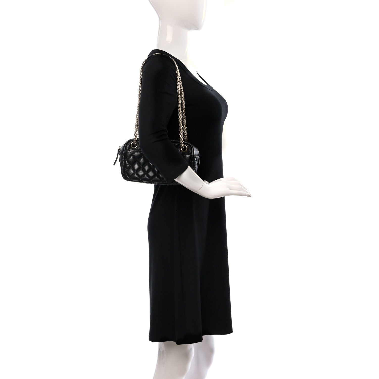 Chanel Aged Calfskin Quilted Small Reissue Camera Case Black 2 of 9