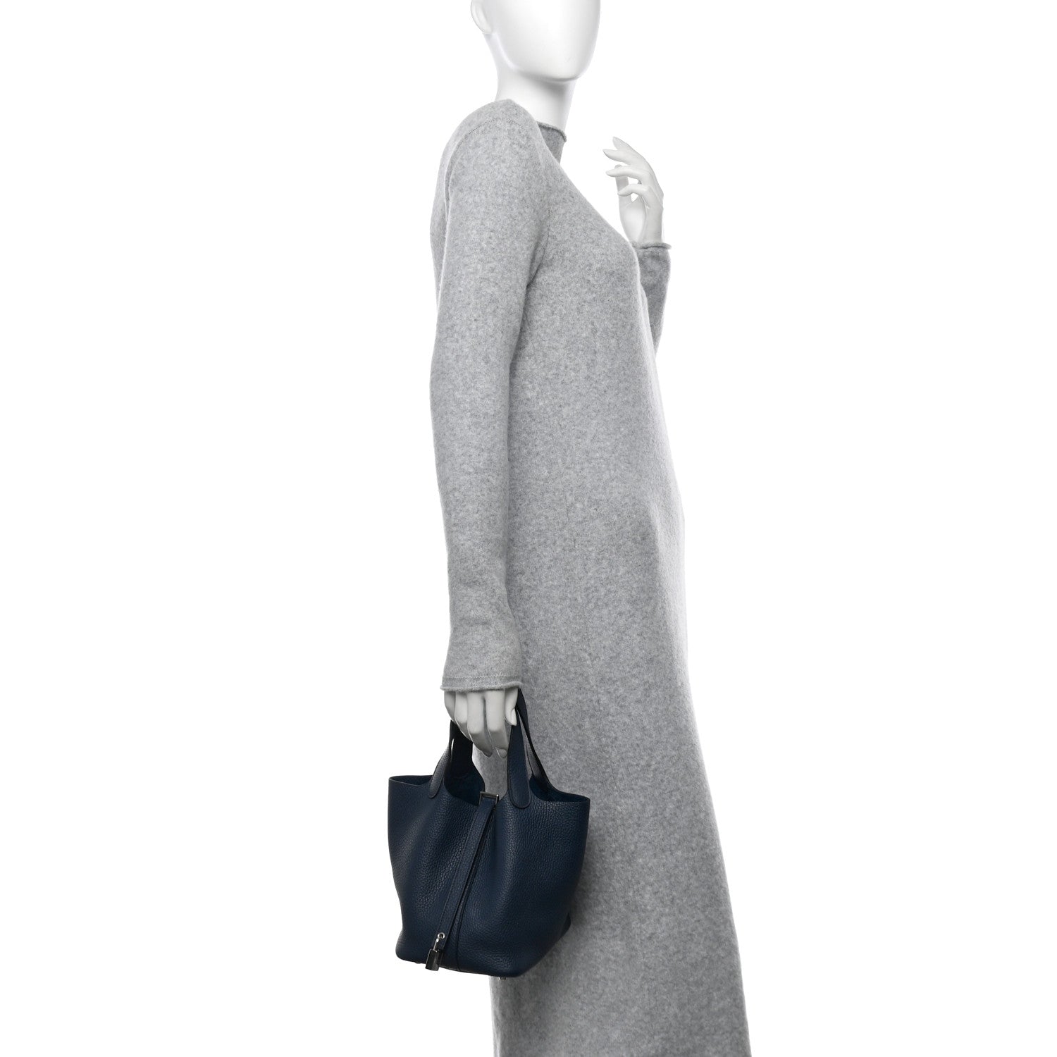 Hermes Taurillon Clemence Picotin Lock 18 PM Bleu de Prusse 2 of 10