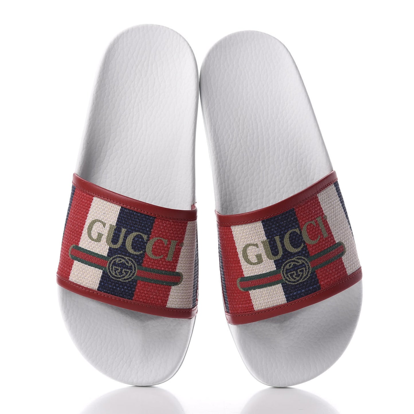 Canvas Sylvie Stripe Logo Pursuit Slide Sandals 39 Mystic White Hibiscus Red Maritime