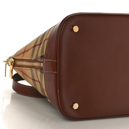 Burberry Haymarket Check Top Handle Crossbody Brown 7 of 8