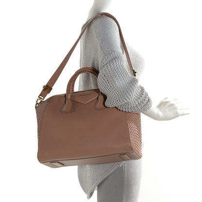 Givenchy Smooth Calfskin Woven Medium Antigona Latte Brown 2 of 10