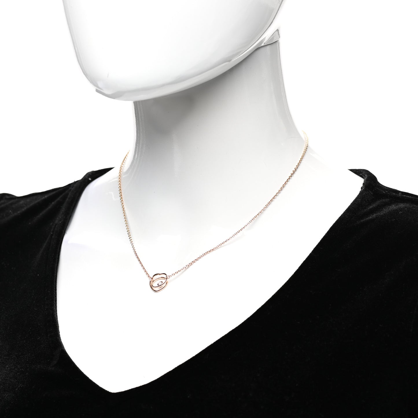 18K Rose Gold Diamond TPM Vertige Coeur Necklace ST