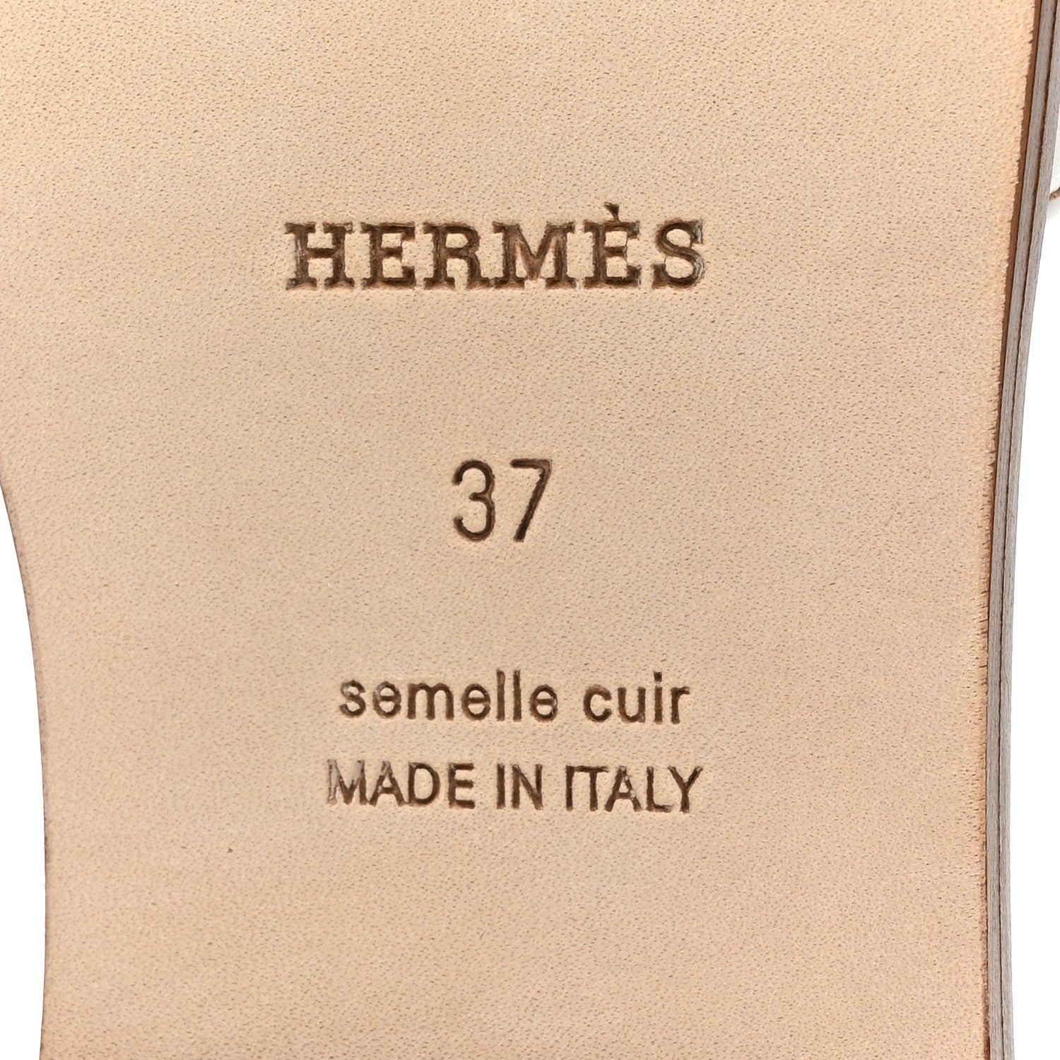 Hermes Box Calfskin Oran Sandals 37 White 6 of 9