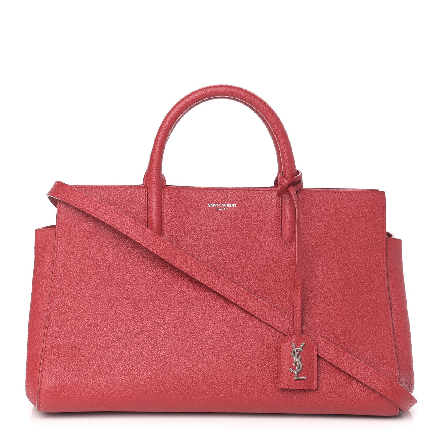 Grained Calfskin Small Cabas Rive Gauche Red