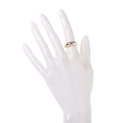 Cartier 18K Yellow Gold Diamond Logo Double C Ring 50 5.25 2 of 6