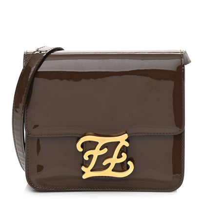 Fendi Vitello Vernice Mou Karligraphy Crossbody Bag Ebano 1 of 13