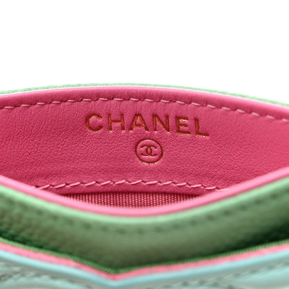 Chanel Caviar Quilted CC Filigree Card Holder Pink Blue Green 7 of 9