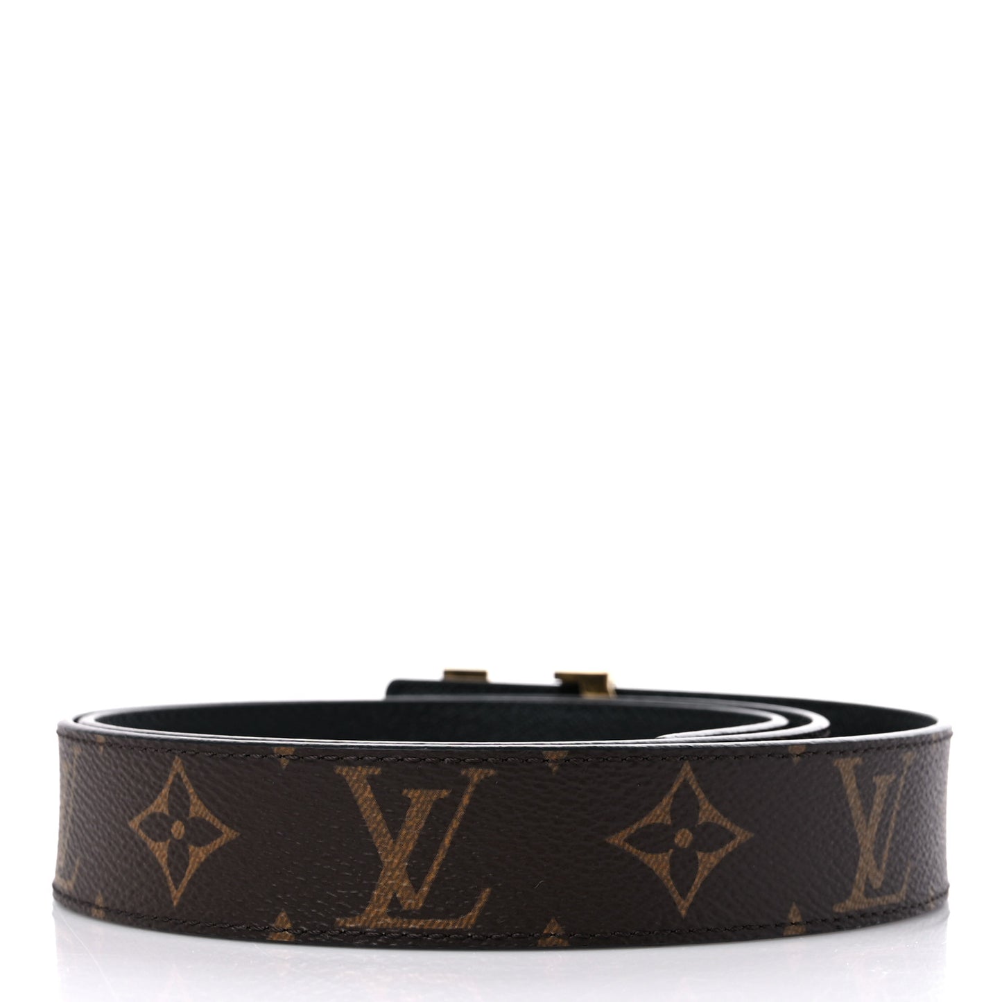 Calfskin Monogram 30mm LV Initiales Reversible Belt 85 34 Black
