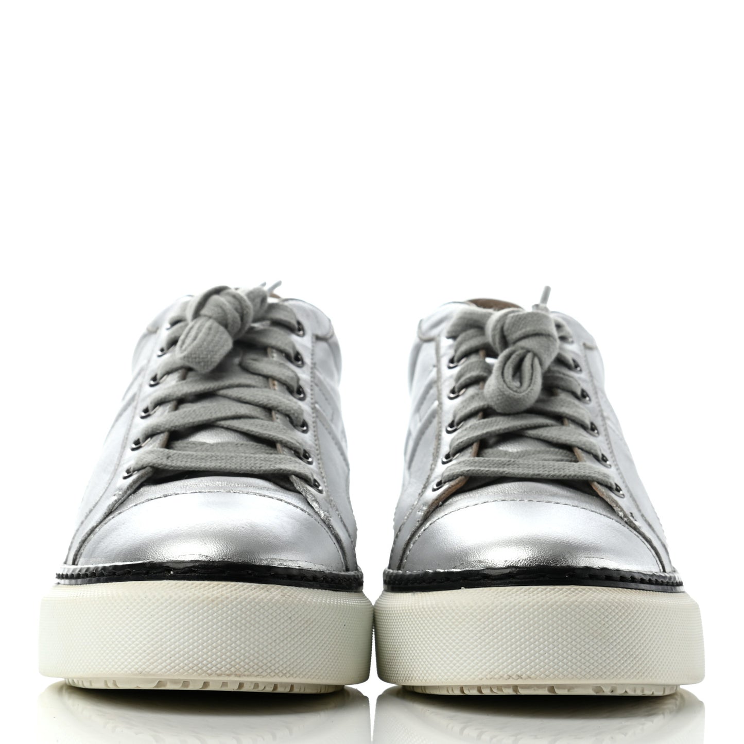 Metallic Womens Polo Sneakers 38 Argente Black