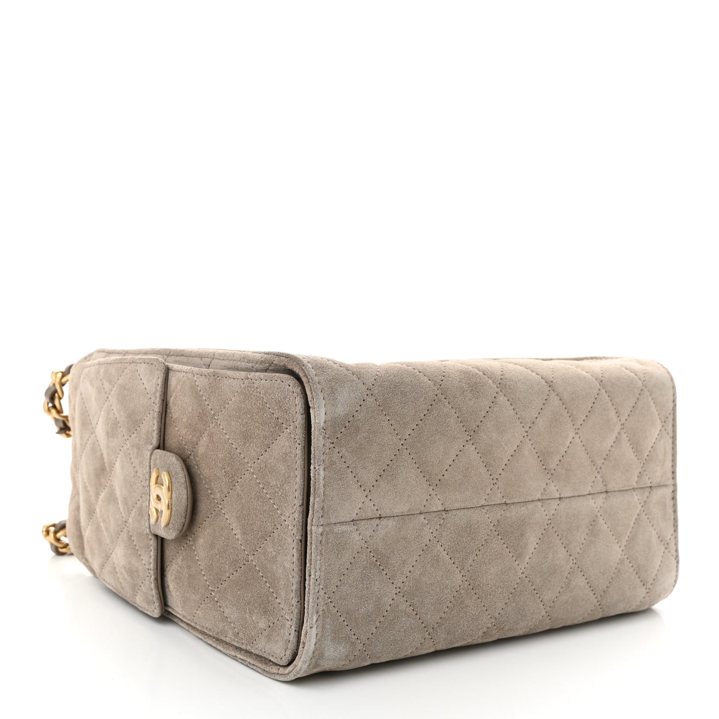 Suede Quilted Small Chanel 25 Handbag Dark Grey