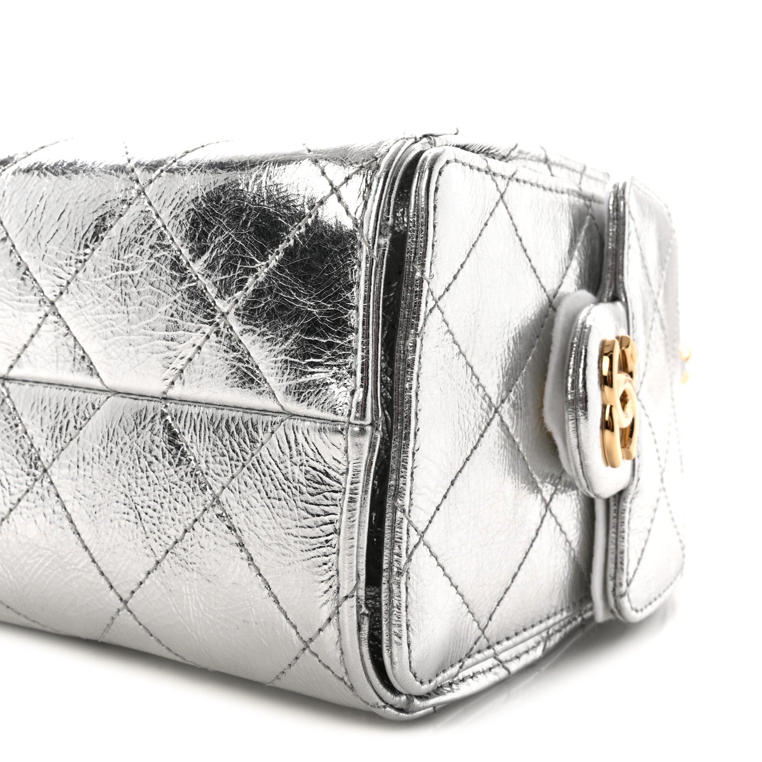 Chanel Metallic Aged Calfskin Quilted Mini Chanel 25 Handbag Silver 10 of 11