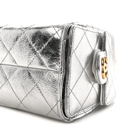 Chanel Metallic Aged Calfskin Quilted Mini Chanel 25 Handbag Silver 10 of 11