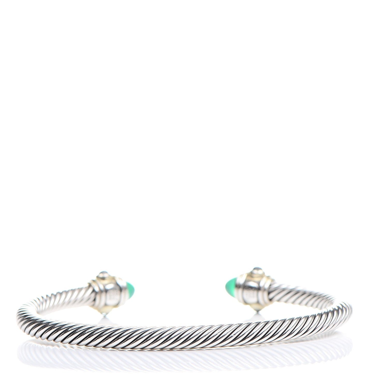 Sterling Silver 14K Yellow Gold Green Onyx Chrome Diopside Hampton Blue Topaz 5mm Cable Renaissance Bracelet