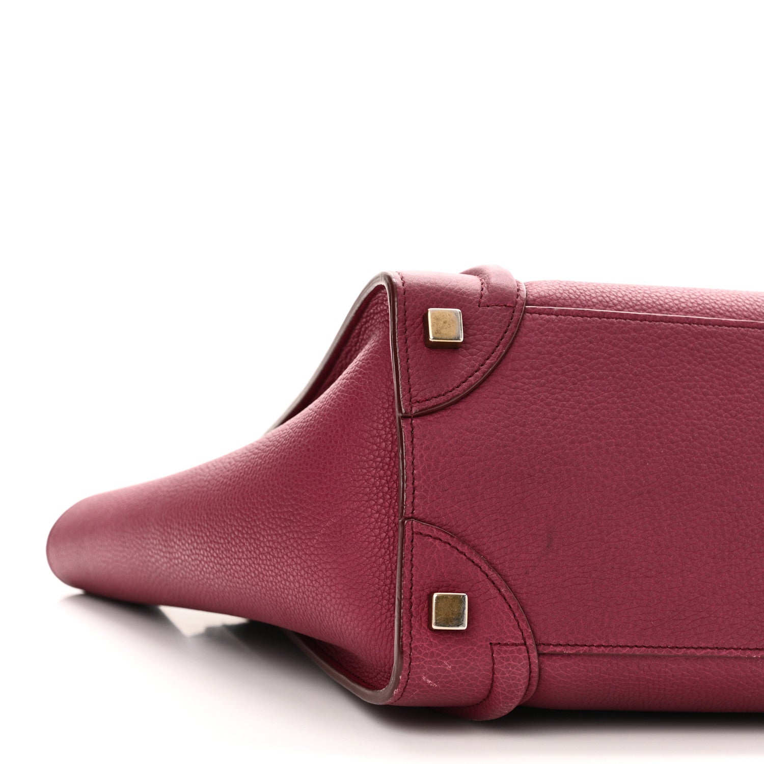 Celine Drummed Calfskin Micro Luggage Plum 8 of 11