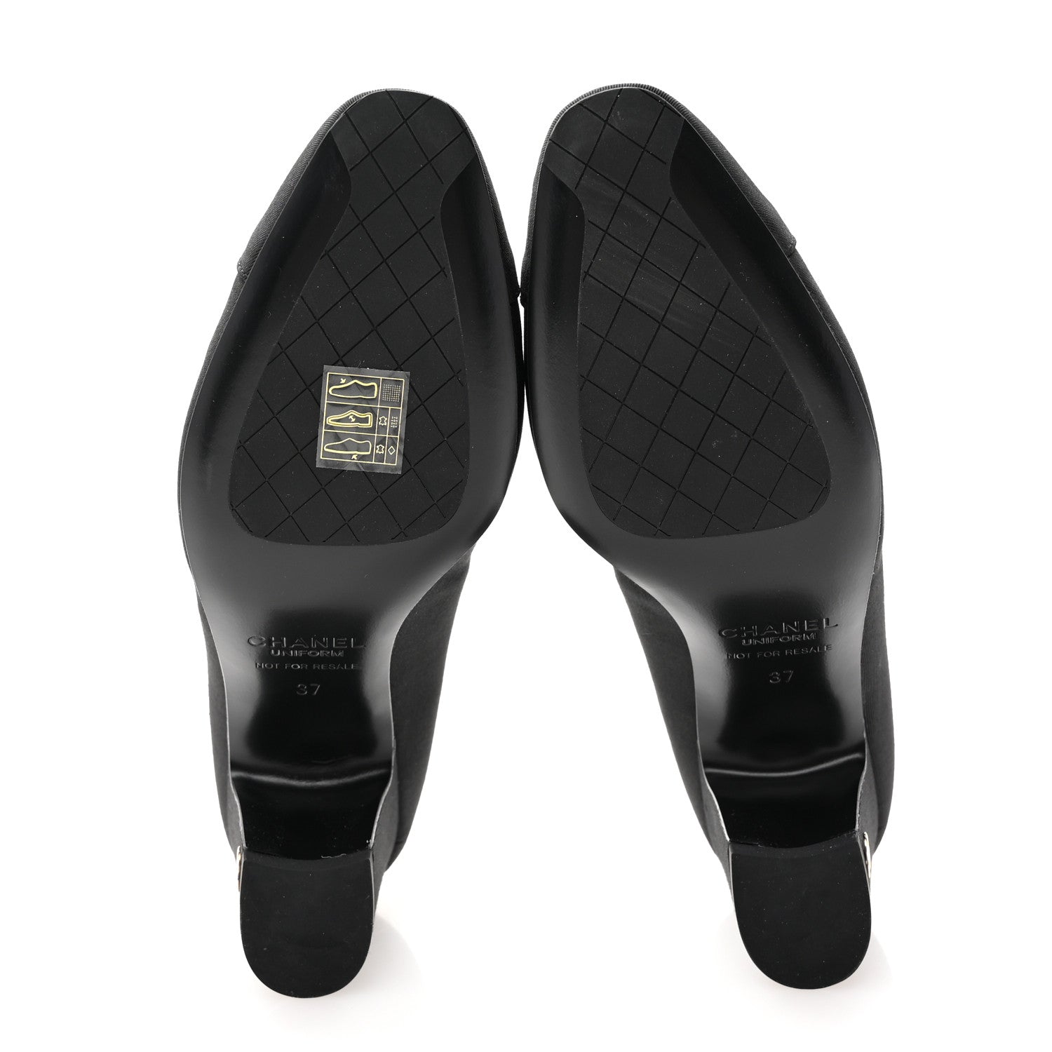 Chanel Grosgrain Cap Toe Uniform Pump 37 Black 5 of 11