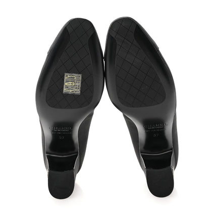 Chanel Grosgrain Cap Toe Uniform Pump 37 Black 5 of 11