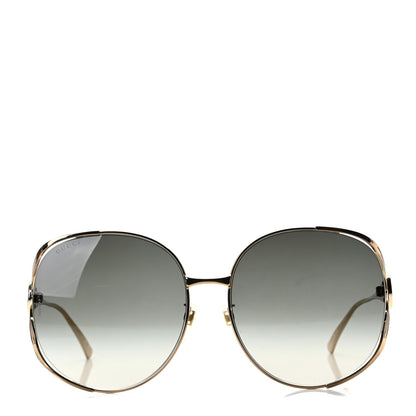 Gucci Metal Oversized Round Frame GG0225S Sunglasses Gold 2 of 6