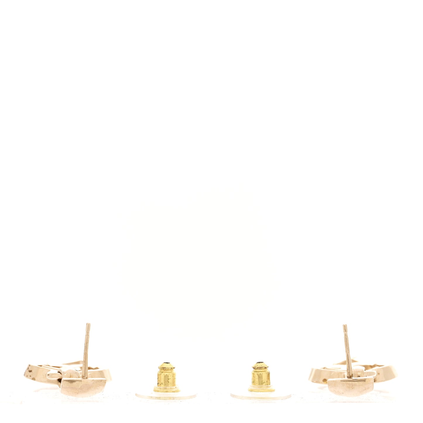Metal CC Heart Coco In Love Drop Earrings Gold