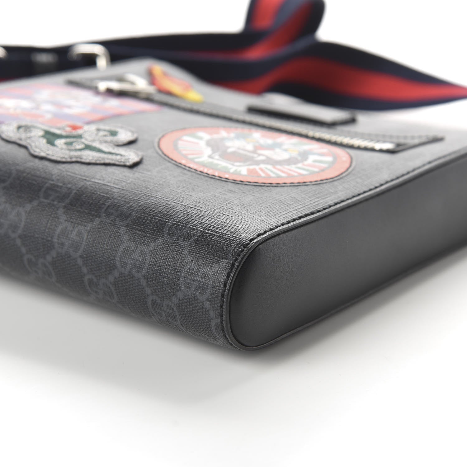 Gucci GG Supreme Monogram Night Courrier Flat Messenger Bag Black Multicolor 6 of 9
