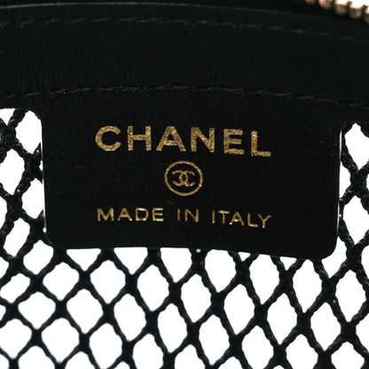 Chanel Mesh Shiny Lambskin Clutch With Chain Black 7 of 11