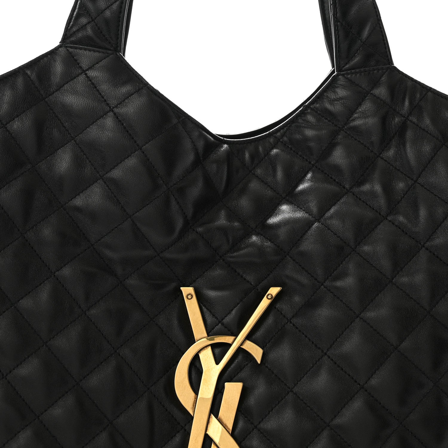 Saint Laurent Lambskin Quilted Maxi Icare Shopping Tote Black 8 of 10