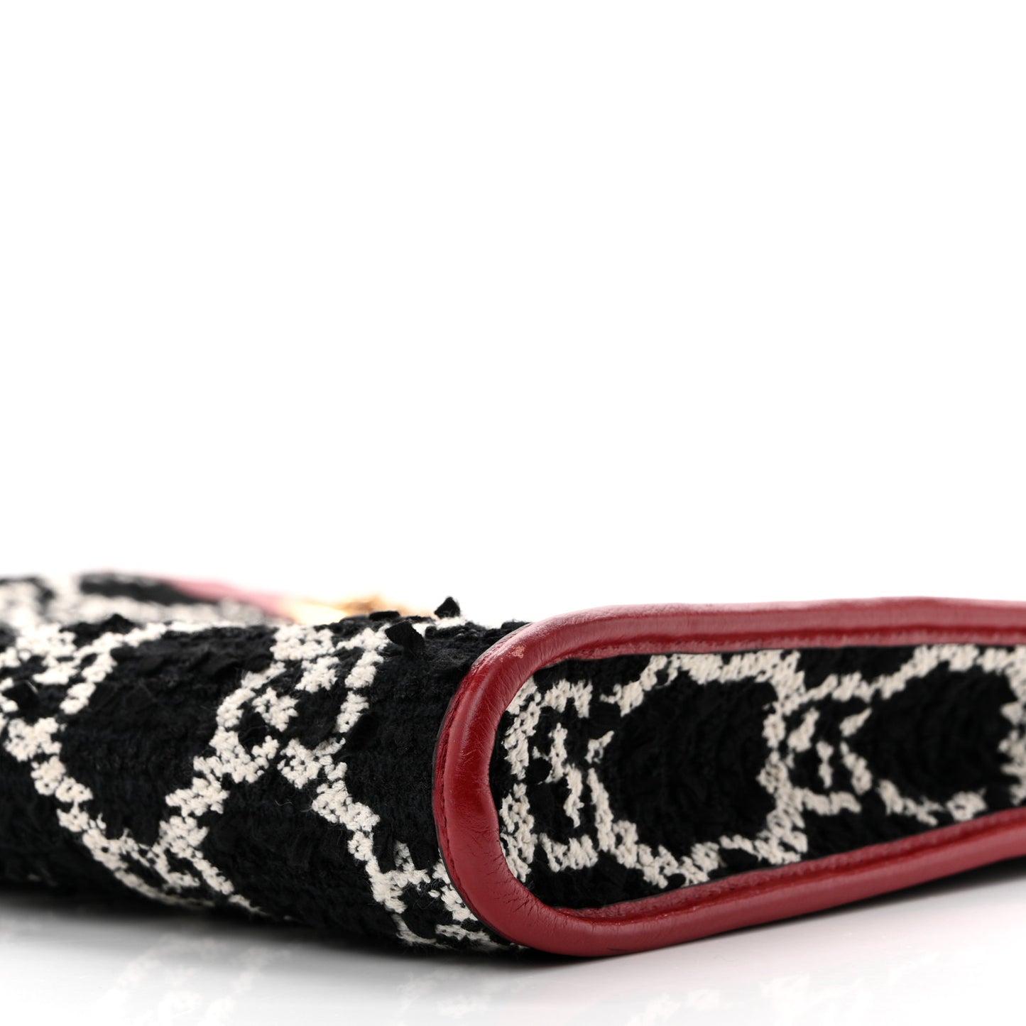 Tweed GG Monogram Large Rajah Chain Tote Romantic Cherry Black White