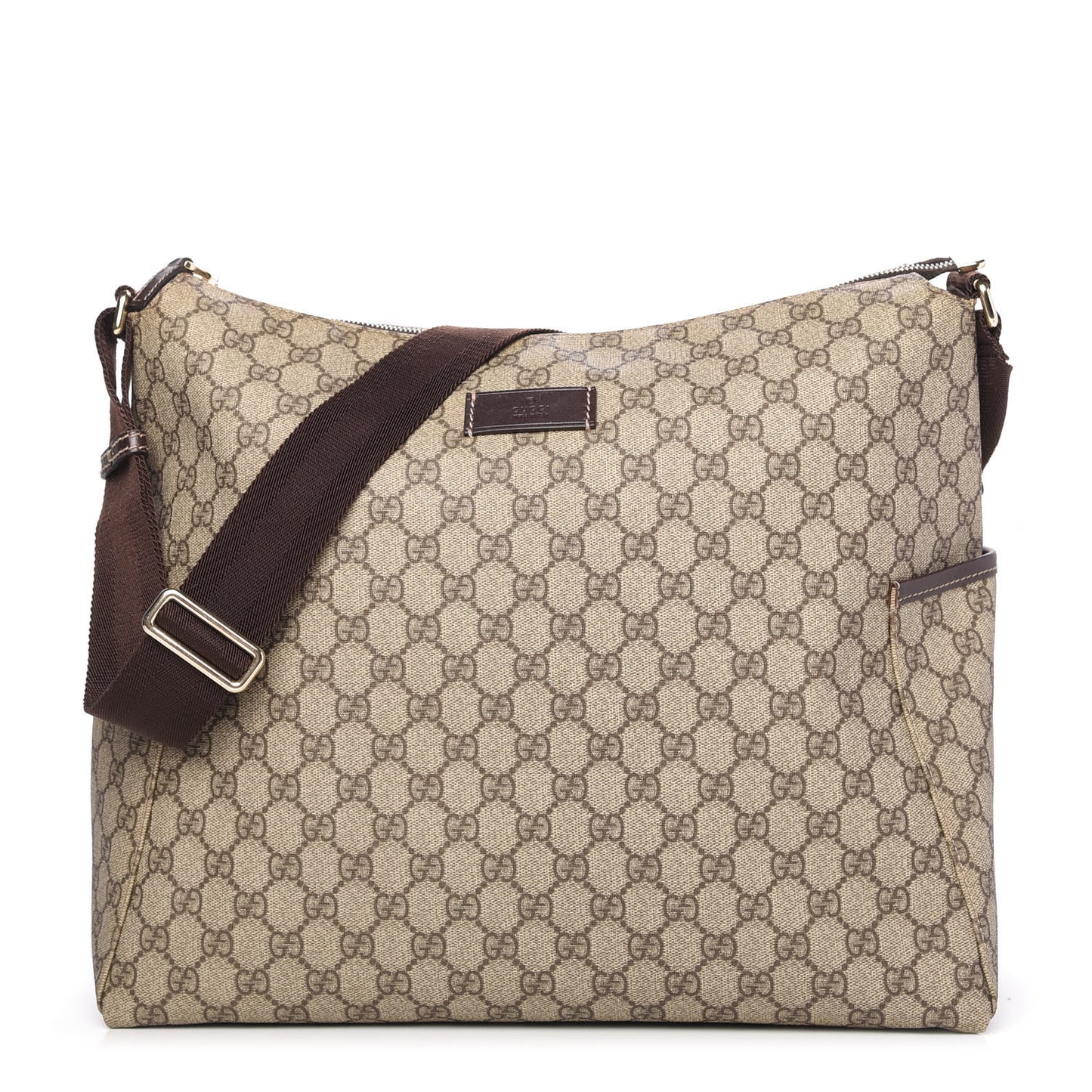 GG Plus Monogram Diaper Messenger Bag Dark Brown