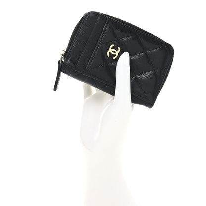 Chanel Caviar Quilted Zip Card Holder Black 2 of 7