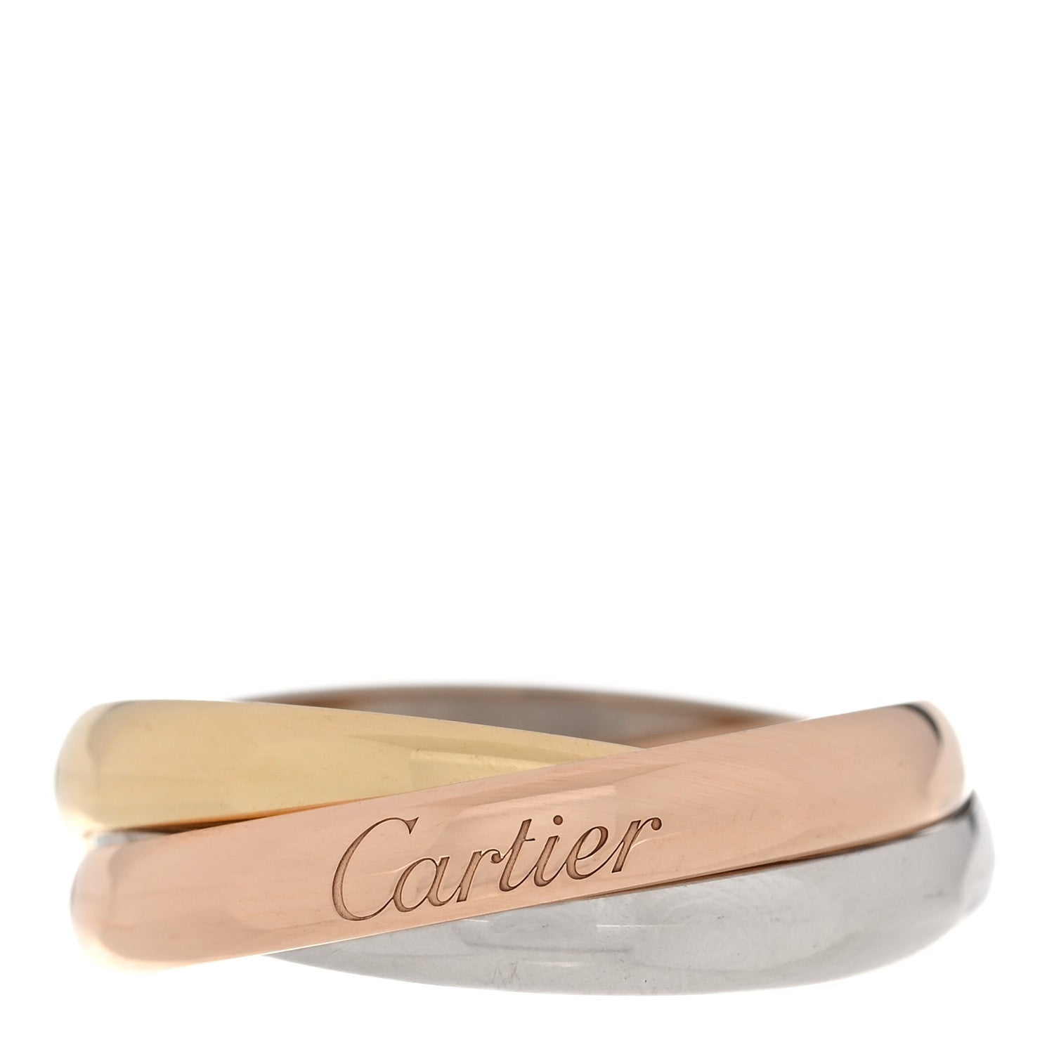 Cartier 18K Pink Yellow White Gold Small Trinity Ring 52 6 1 of 5
