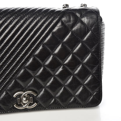 Chanel Glazed Calfskin Quilted Medium Coco Boy Flap Black 12 of 14