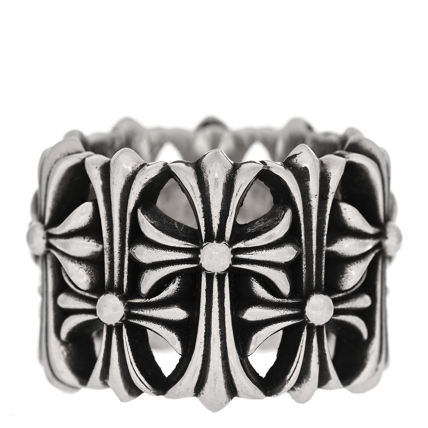 Sterling Silver Cemetery Cross Ring 61 9.5
