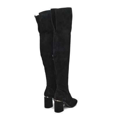 Louis Vuitton Suede Skyline Thigh High Boots 38 Black 4 of 6